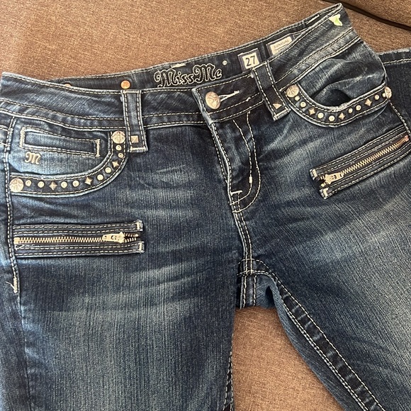 MISS ME Gorgeous Straight Leg Embellished Jeans Size 27 - Picture 2 of 10